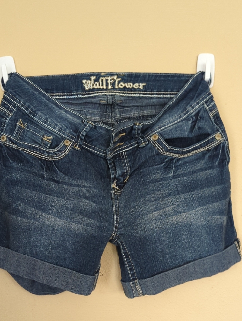 Wallflower Indigo Blue Rolled Cuff Denim Shorts